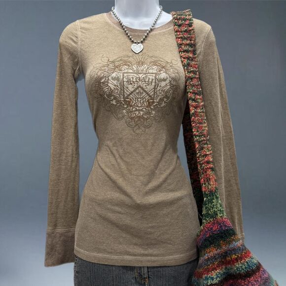 Roxy Y2K Thermal Long Sleeve Top S Surf Skate Grunge - Picture 1 of 8